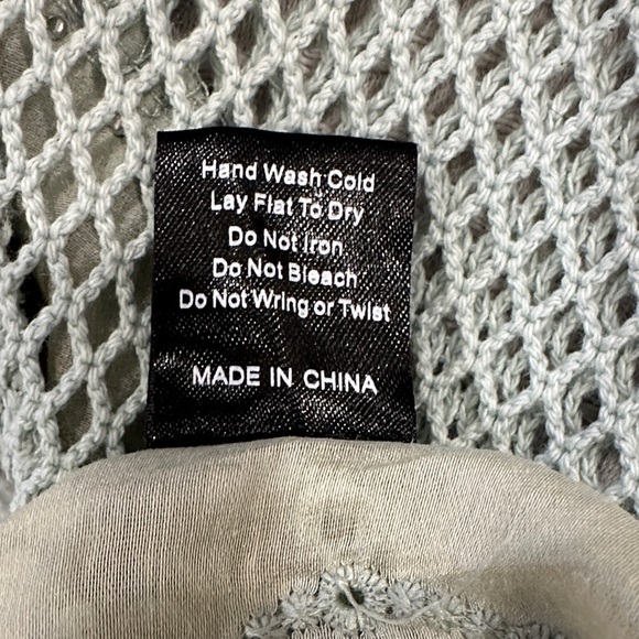 POL Sage Green Crochet & Embroidered Eyelet Pearls Button-Down Shirt - Picture 9 of 9